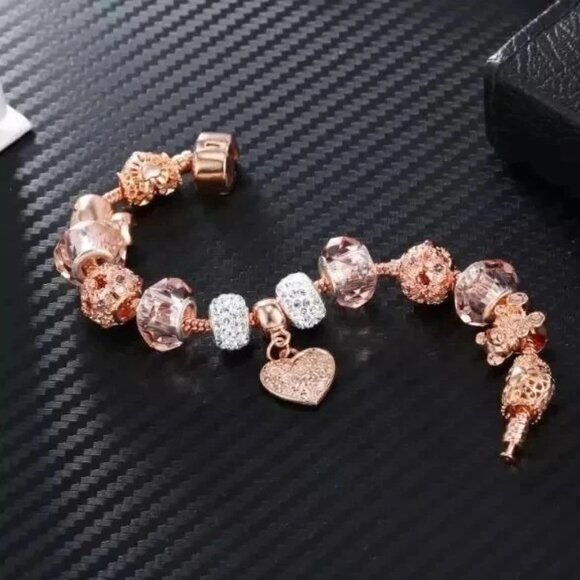 Rose Gold Charm Bracelet - Picture 6 of 6